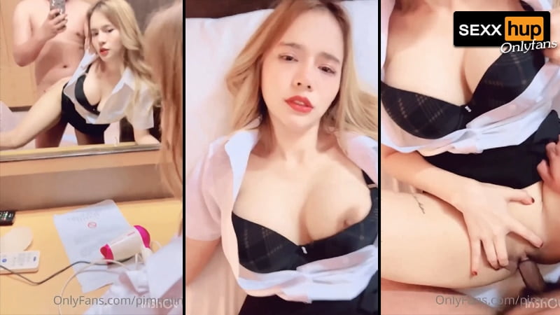 คลิปหลุด Onlyfans เย็ดนักศึกษา น้องพิม สาวนมใหญ่ โดนเย็ดหน้ากระจก ร้องคราง โคตรเสียว แล้วขึ้นมาขย่มกันบนที่นอน จน แตกใน คาหี